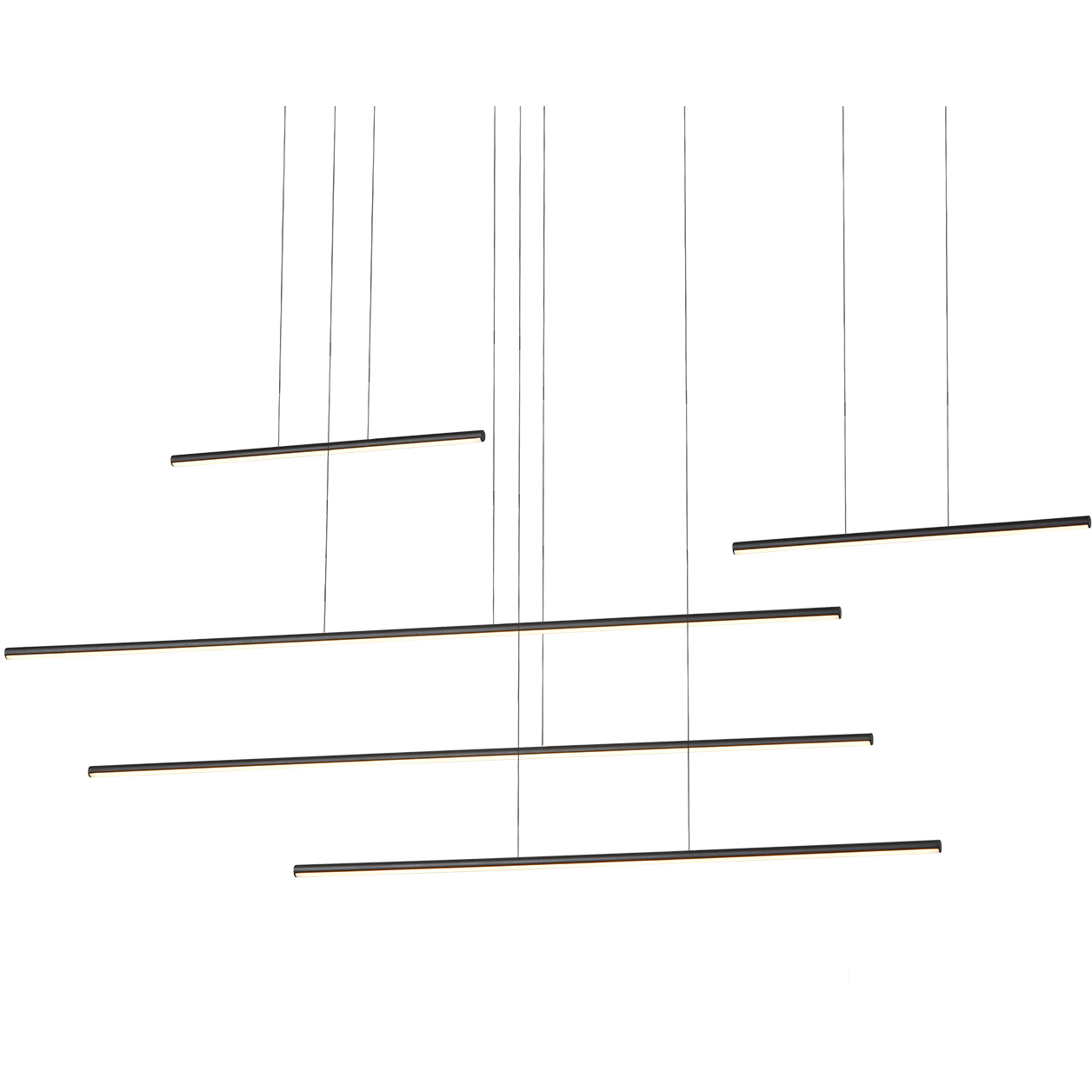 Chute Motion LED 13.75 inch Black Multi Pendant Ceiling Light